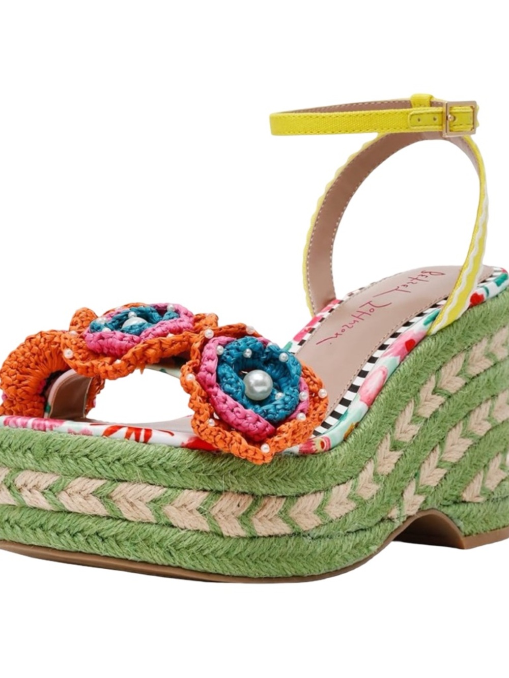 NWOB $149 Betsey Johnson Marabela Platform Wedge Sandal Multi Floral Espadrille - Picture 3 of 8